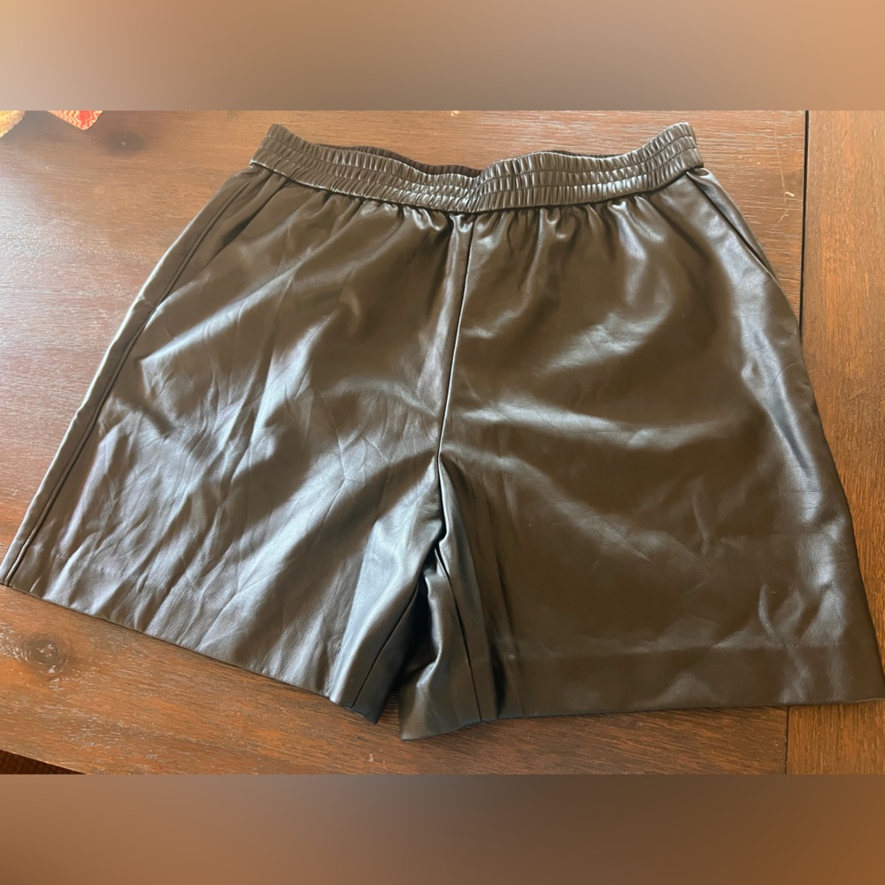 Women's Faux Leather Shorts in Brown